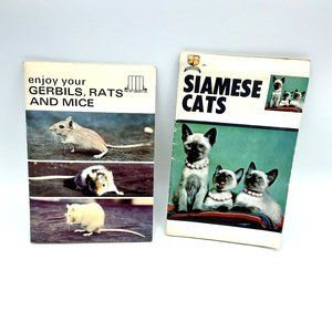 Lot 2 pet care books: Gerbils, Rats, Mice HELEN PERLEY & Siamese Cats PET BOOKS